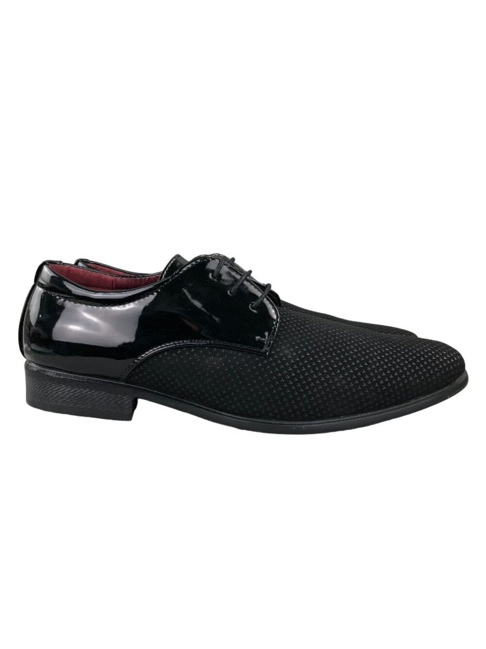 Platini Men's Size 8.5 Black Closed Toe Lace-Up Low Heel Oxford Dress Shoes